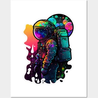 Colorful Astronaut Sticker #5 Posters and Art